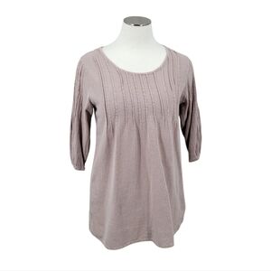 Sea Breeze Cotton Tauoe Blouse Tunic Lagenlook Neutral Vintage